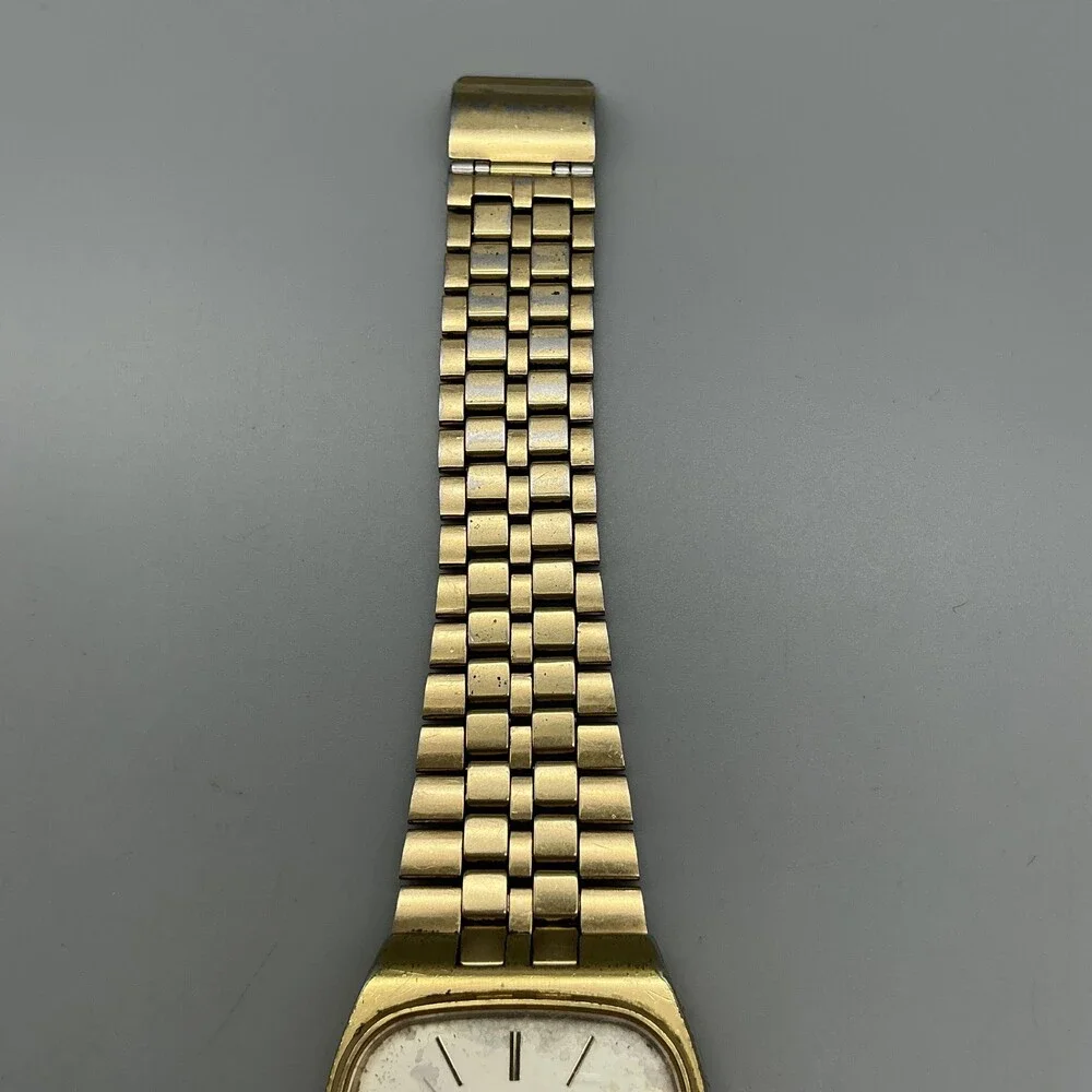 Vintage Seiko Mens Watch 31mm Gold Tone Day Date 7813-5009 New Battery
